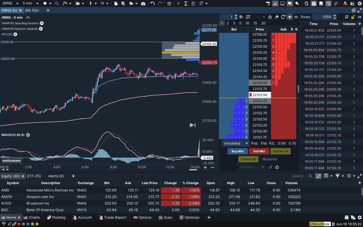  MotiveWave Charting Interface