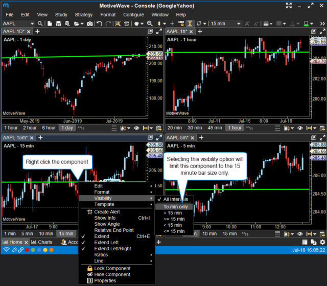 Component and Study Visibility – MotiveWave Software